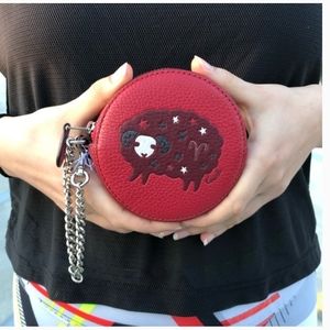 Super cute leather Coach zippered coin purse